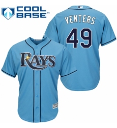 Men's Majestic Tampa Bay Rays #49 Jonny Venters Replica Light Blue Alternate 2 Cool Base MLB Jersey
