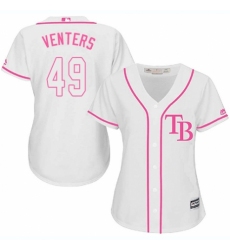 Women's Majestic Tampa Bay Rays #49 Jonny Venters Replica White Fashion Cool Base MLB Jersey