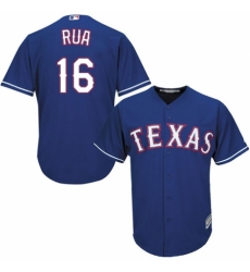Youth Majestic Texas Rangers #16 Ryan Rua Authentic Royal Blue Alternate 2 Cool Base MLB Jersey