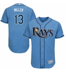 Men's Majestic Tampa Bay Rays #13 Brad Miller Columbia Alternate Flex Base Authentic Collection MLB Jersey