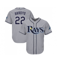 Men's Tampa Bay Rays #22 Christian Arroyo Replica Grey Road Cool Base Baseball Jersey