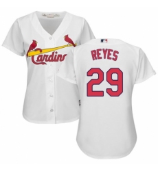 Women's Majestic St. Louis Cardinals #29 lex Reyes Replica White Home Cool Base MLB Jersey