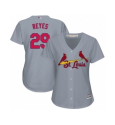 Women's St. Louis Cardinals #29 Alex Reyes Authentic Grey Road Cool Base Baseball Player Jersey