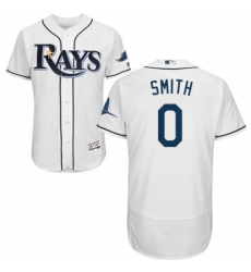 Men's Majestic Tampa Bay Rays #0 Mallex Smith Home White Home Flex Base Authentic Collection MLB Jersey
