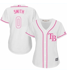 Women's Majestic Tampa Bay Rays #0 Mallex Smith Replica White Fashion Cool Base MLB Jersey