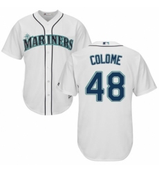 Men's Majestic Seattle Mariners #48 Alex Colome Replica White Home Cool Base MLB Jersey