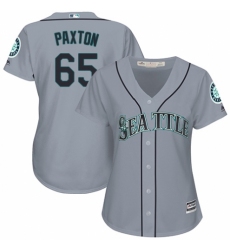 Women's Majestic Seattle Mariners #65 James Paxton Authentic Grey Road Cool Base MLB Jersey