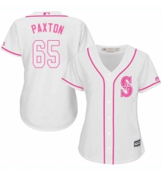 Women's Majestic Seattle Mariners #65 James Paxton Replica White Fashion Cool Base MLB Jersey