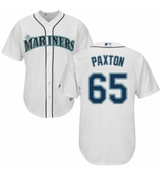 Youth Majestic Seattle Mariners #65 James Paxton Authentic White Home Cool Base MLB Jersey