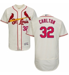 Men's Majestic St. Louis Cardinals #32 Steve Carlton Cream Alternate Flex Base Authentic Collection MLB Jersey