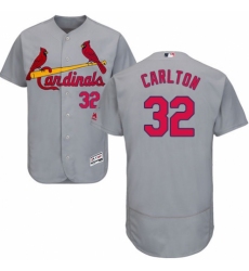 Men's Majestic St. Louis Cardinals #32 Steve Carlton Grey Road Flex Base Authentic Collection MLB Jersey