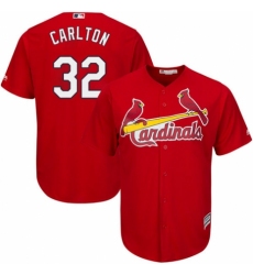 Men's Majestic St. Louis Cardinals #32 Steve Carlton Replica Red Alternate Cool Base MLB Jersey