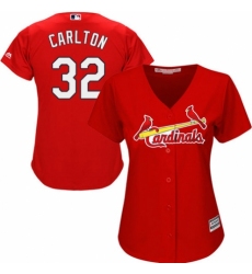 Women's Majestic St. Louis Cardinals #32 Steve Carlton Authentic Red Alternate Cool Base MLB Jersey