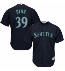 Men's Majestic Seattle Mariners #39 Edwin Diaz Replica Navy Blue Alternate 2 Cool Base MLB Jersey