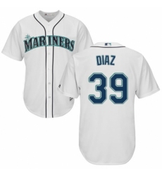 Men's Majestic Seattle Mariners #39 Edwin Diaz Replica White Home Cool Base MLB Jersey