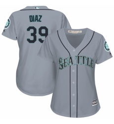 Women's Majestic Seattle Mariners #39 Edwin Diaz Replica Grey Road Cool Base MLB Jersey