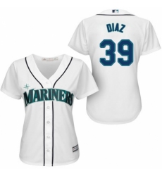 Women's Majestic Seattle Mariners #39 Edwin Diaz Replica White Home Cool Base MLB Jersey