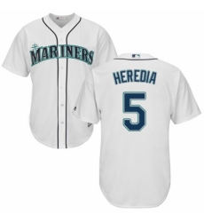Men's Majestic Seattle Mariners #5 Guillermo Heredia Replica White Home Cool Base MLB Jersey