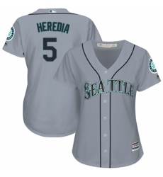Women's Majestic Seattle Mariners #5 Guillermo Heredia Authentic Grey Road Cool Base MLB Jersey