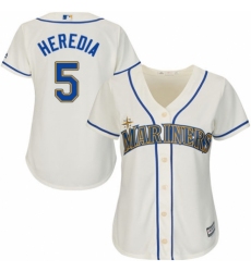 Women's Majestic Seattle Mariners #5 Guillermo Heredia Replica Cream Alternate Cool Base MLB Jersey