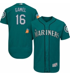 Men's Majestic Seattle Mariners #16 Ben Gamel Teal Green Alternate Flex Base Authentic Collection MLB Jersey