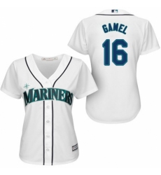 Women's Majestic Seattle Mariners #16 Ben Gamel Authentic White Home Cool Base MLB Jersey