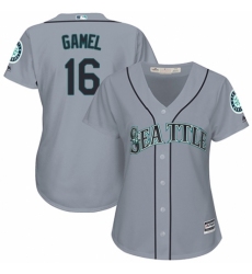 Women's Majestic Seattle Mariners #16 Ben Gamel Replica Grey Road Cool Base MLB Jersey