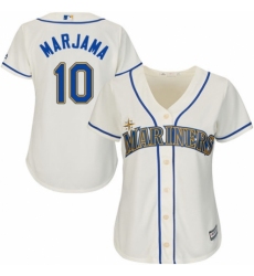 Women's Majestic Seattle Mariners #10 Mike Marjama Authentic Cream Alternate Cool Base MLB Jersey
