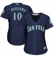 Women's Majestic Seattle Mariners #10 Mike Marjama Authentic Navy Blue Alternate 2 Cool Base MLB Jersey