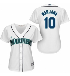 Women's Majestic Seattle Mariners #10 Mike Marjama Authentic White Home Cool Base MLB Jersey