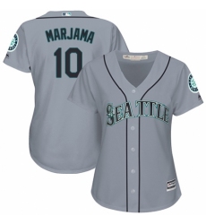 Women's Majestic Seattle Mariners #10 Mike Marjama Replica Grey Road Cool Base MLB Jersey