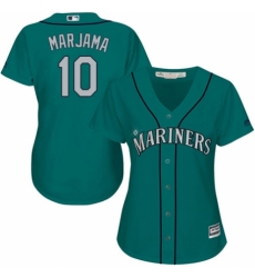 Women's Majestic Seattle Mariners #10 Mike Marjama Replica Teal Green Alternate Cool Base MLB Jersey
