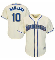 Youth Majestic Seattle Mariners #10 Mike Marjama Replica Cream Alternate Cool Base MLB Jersey