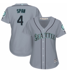 Women's Majestic Seattle Mariners #4 Denard Span Authentic Grey Road Cool Base MLB Jersey