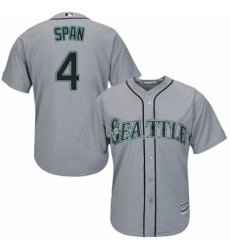 Youth Majestic Seattle Mariners #4 Denard Span Authentic Grey Road Cool Base MLB Jersey
