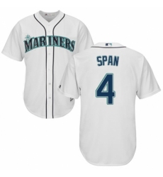 Youth Majestic Seattle Mariners #4 Denard Span Replica White Home Cool Base MLB Jersey