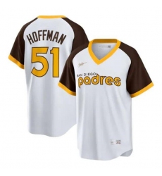 Men's San Diego Padres #51 Trevor Hoffman White Cooperstown Stitched Jersey
