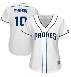 Women's Majestic San Diego Padres #10 Hunter Renfroe Replica White Home Cool Base MLB Jersey