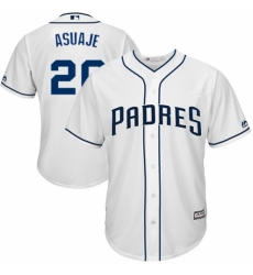 Youth Majestic San Diego Padres #20 Carlos Asuaje Replica White Home Cool Base MLB Jersey