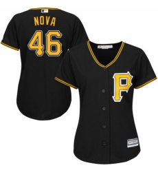 Women's Majestic Pittsburgh Pirates #46 Ivan Nova Authentic Black Alternate Cool Base MLB Jersey