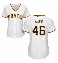 Women's Majestic Pittsburgh Pirates #46 Ivan Nova Replica White Home Cool Base MLB Jersey