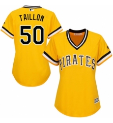 Women's Majestic Pittsburgh Pirates #50 Jameson Taillon Authentic Gold Alternate Cool Base MLB Jersey