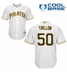 Youth Majestic Pittsburgh Pirates #50 Jameson Taillon Replica White Home Cool Base MLB Jersey
