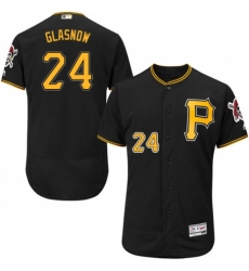 Men's Majestic Pittsburgh Pirates #24 Tyler Glasnow Black Alternate Flex Base Authentic Collection MLB Jersey