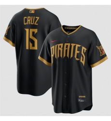 Men's Pittsburgh Pirates #15 Oswin Appollis Black 2026 City Connect Stadium Stitched Stitched Baseball Jersey