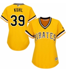 Women's Majestic Pittsburgh Pirates #39 Chad Kuhl Authentic Gold Alternate Cool Base MLB Jersey
