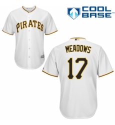 Men's Majestic Pittsburgh Pirates #17 Austin Meadows Replica White Home Cool Base MLB Jersey