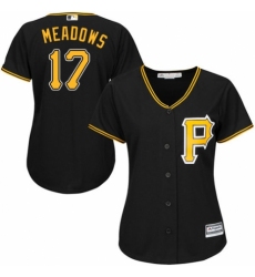 Women's Majestic Pittsburgh Pirates #17 Austin Meadows Replica Black Alternate Cool Base MLB Jersey