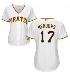 Women's Majestic Pittsburgh Pirates #17 Austin Meadows Replica White Home Cool Base MLB Jersey