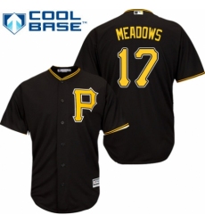 Youth Majestic Pittsburgh Pirates #17 Austin Meadows Replica Black Alternate Cool Base MLB Jersey